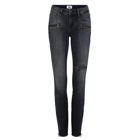 PAIGE Denim Skinny Ankle Zip Jeans in Pearson Wash 25 - Picture 1 of 11